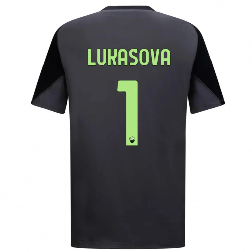Danxen Kinderen Olivie Lukášová #1 Zwart Licht Groen Keepersshirt 2025/26 T-Shirt