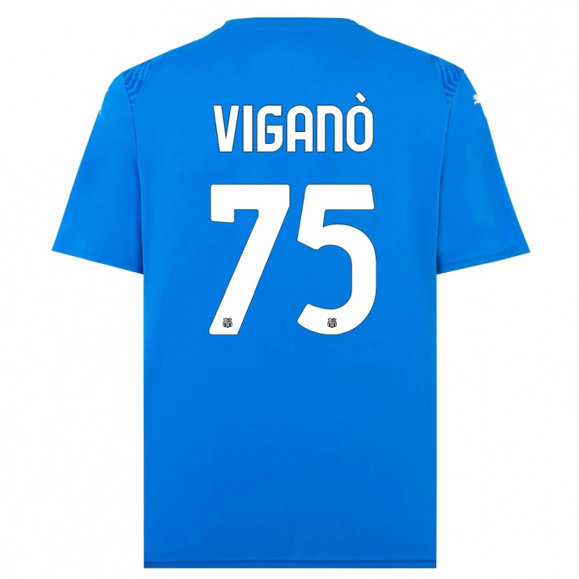 Danxen Kinderen Lorenzo Viganò #75 Blauw Wit Keepersshirt 2025/26 T-Shirt