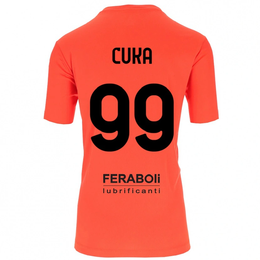 Danxen Kinderen Samuel Cuka #99 Oranje Rood Zwart Keepersshirt 2025/26 T-Shirt