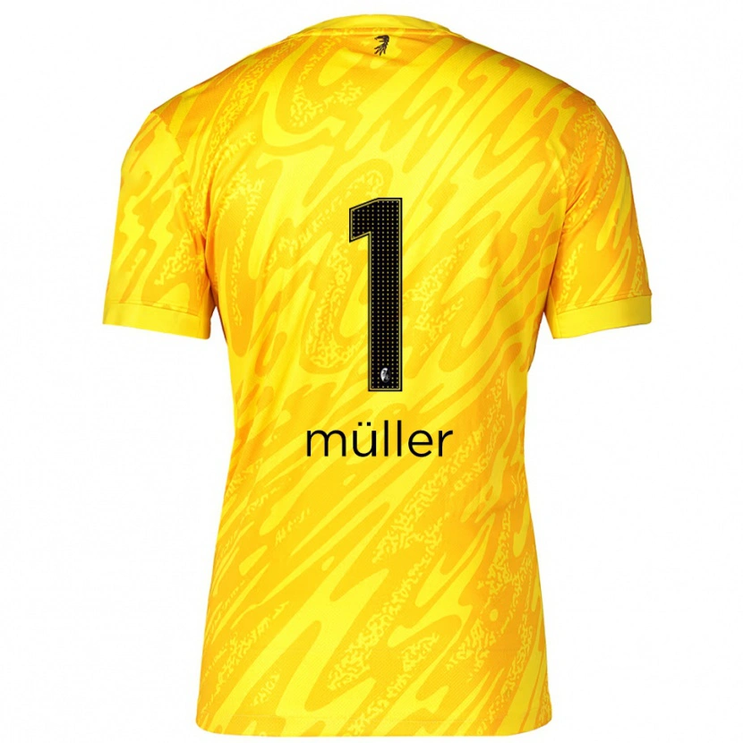 Danxen Kinderen Philipp Müller #1 Geel Zwart Keepersshirt 2025/26 T-Shirt
