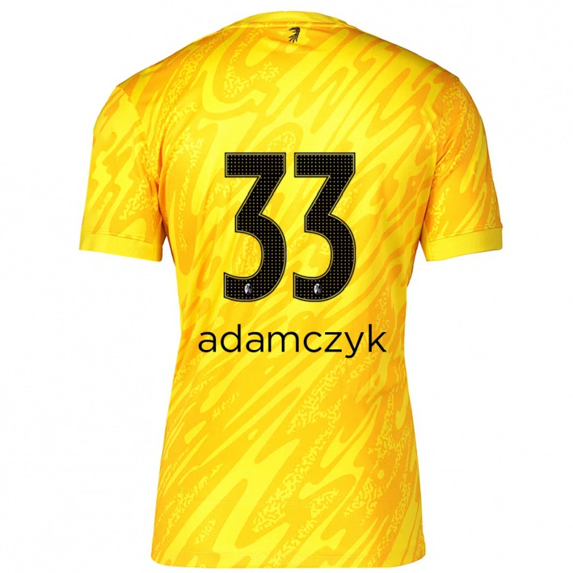 Danxen Kinderen Rebecca Adamczyk #33 Geel Zwart Keepersshirt 2025/26 T-Shirt