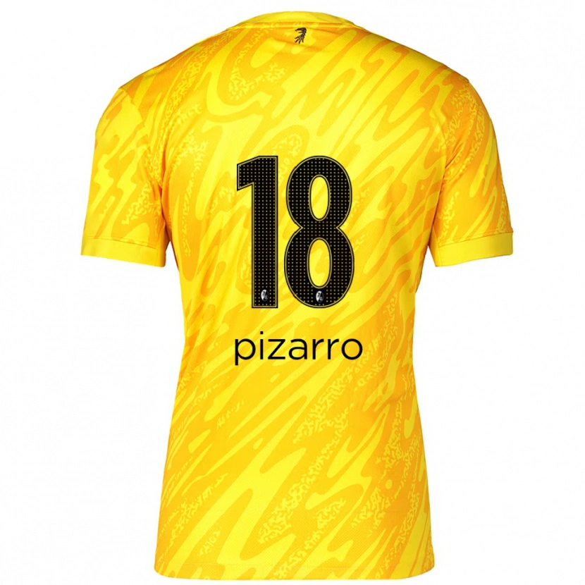 Danxen Kinderen Théodore Pizarro #18 Geel Zwart Keepersshirt 2025/26 T-Shirt