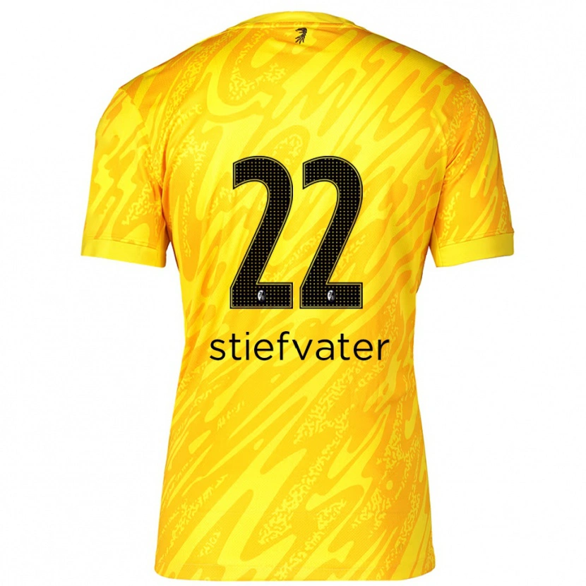 Danxen Kinderen Max Stiefvater #22 Geel Zwart Keepersshirt 2025/26 T-Shirt