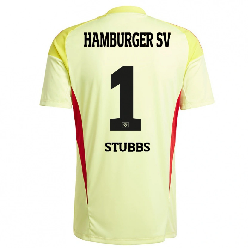 Danxen Kinderen James Stubbs #1 Geel Zwart Rood Keepersshirt 2025/26 T-Shirt