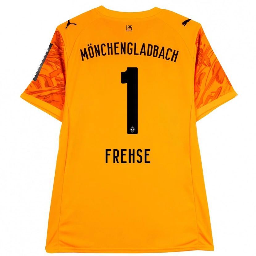 Danxen Kinderen Jil Frehse #1 Oranje Geel Zwart Keepersshirt 2025/26 T-Shirt