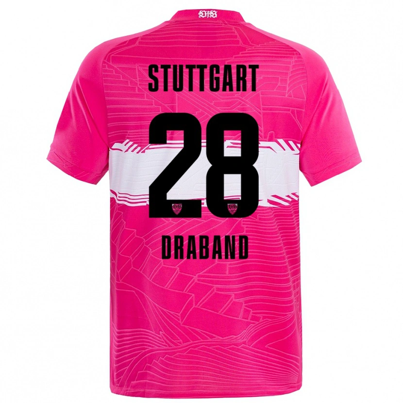 Danxen Kinderen Dominik Draband #28 Diep Roze Zwart Keepersshirt 2025/26 T-Shirt