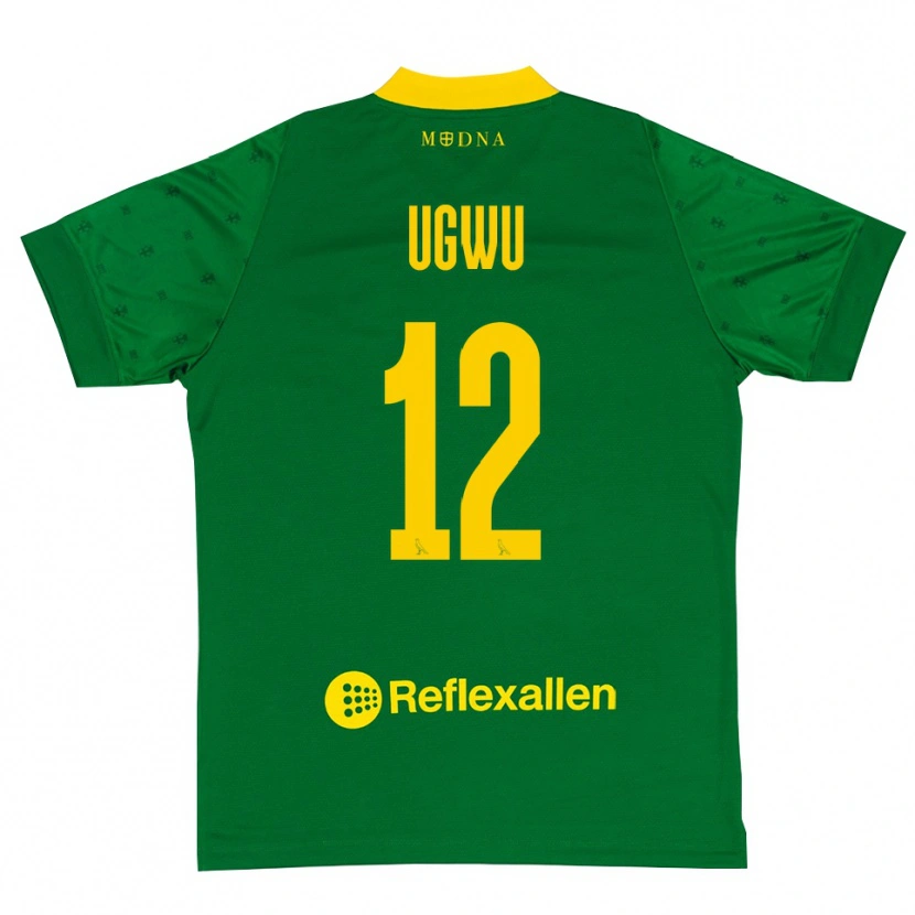 Danxen Kinderen Ferdinand Ugwu #12 Groen Geel Keepersshirt 2025/26 T-Shirt
