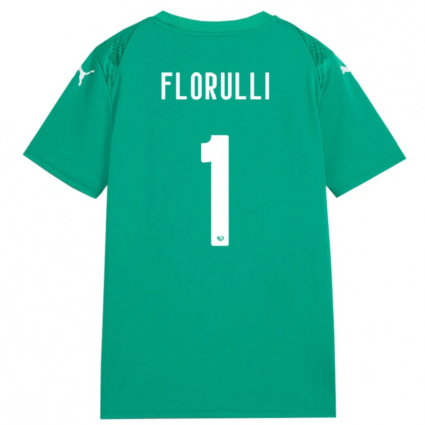 Danxen Kinderen Gerlando Florulli #1 Zeegroen Wit Keepersshirt 2025/26 T-Shirt