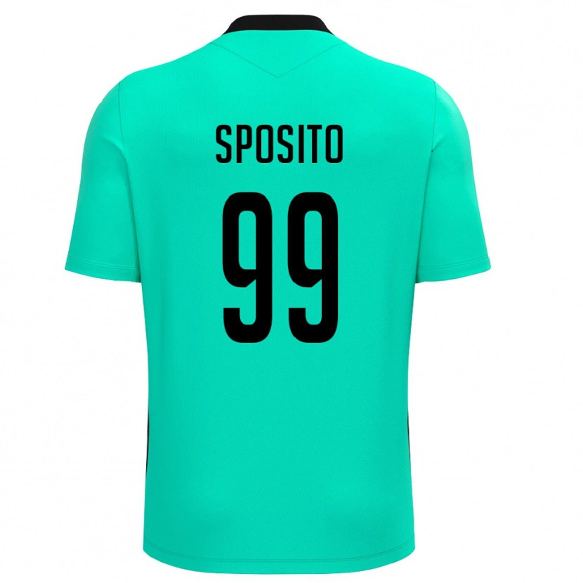 Danxen Kinderen Alex Sposito #99 Turquoise Zwart Keepersshirt 2025/26 T-Shirt
