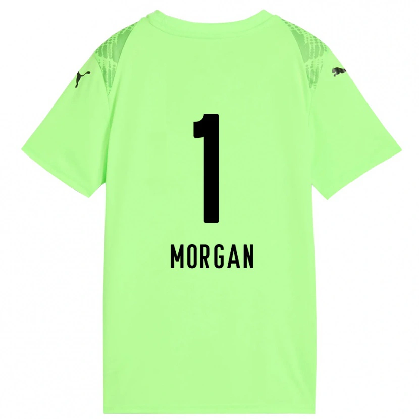 Danxen Kinderen Kevin Morgan #1 Licht Groen Zwart Keepersshirt 2025/26 T-Shirt