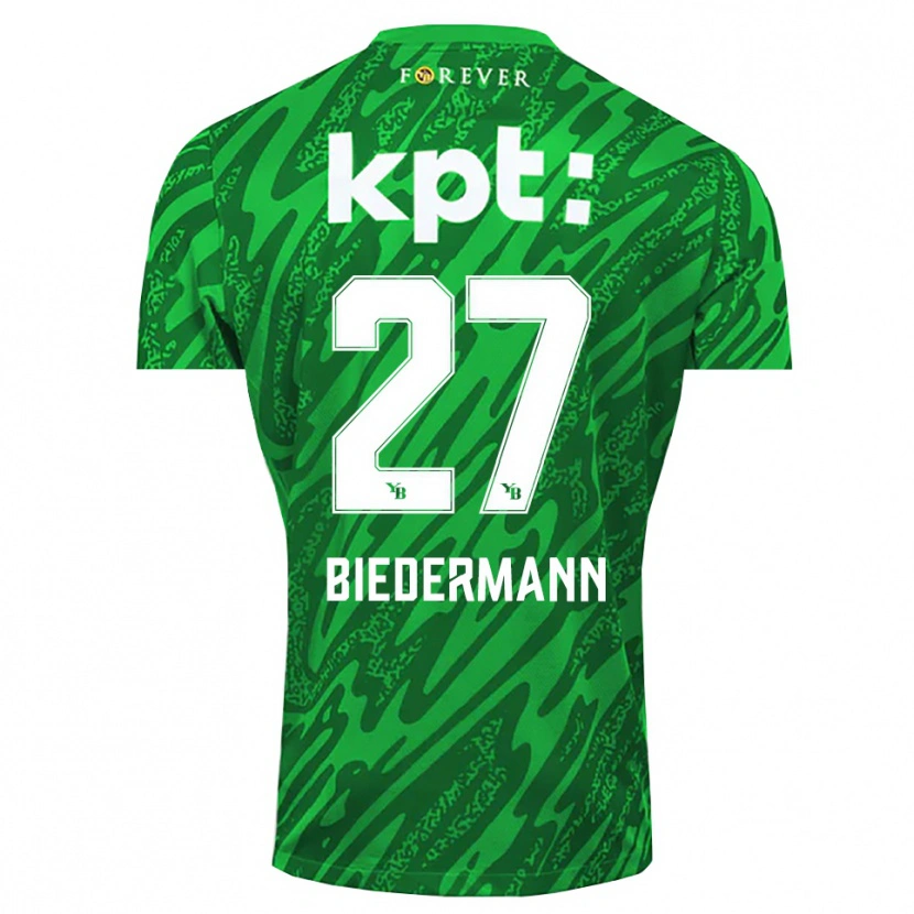 Danxen Kinderen Tamara Biedermann #27 Groen Wit Keepersshirt 2025/26 T-Shirt