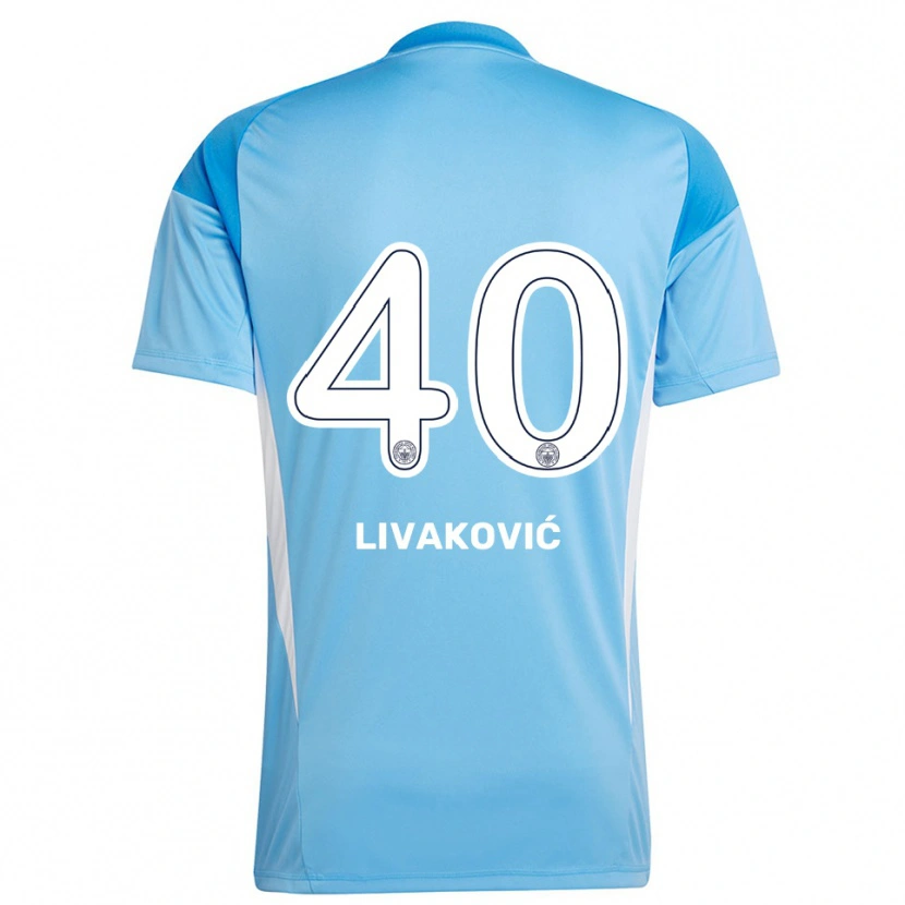 Danxen Kinderen Dominik Livakovic #40 Koningsblauw Wit Keepersshirt 2025/26 T-Shirt