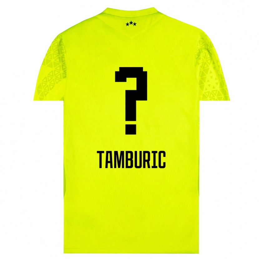 Danxen Kinderen Vukasin Tamburic #0 Geel Groen Zwart Keepersshirt 2025/26 T-Shirt