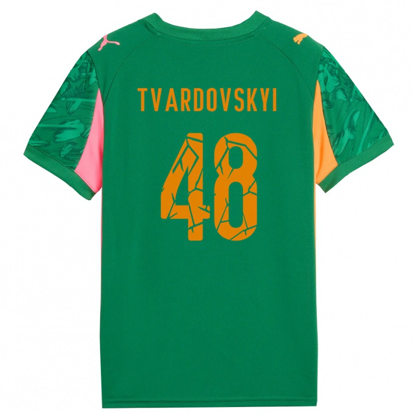 Danxen Kinderen Denys Tvardovskyi #48 Groen Oranje Roze Keepersshirt 2025/26 T-Shirt