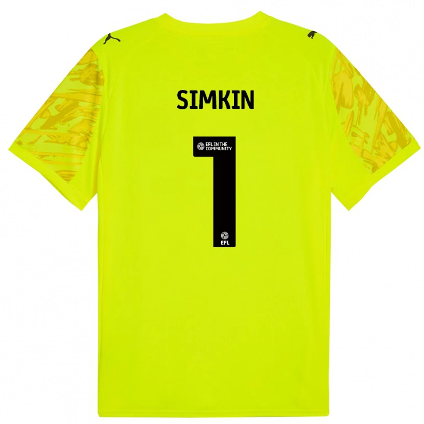 Danxen Kinderen Tommy Simkin #1 Fluorescerend Groen Keepersshirt 2025/26 T-Shirt