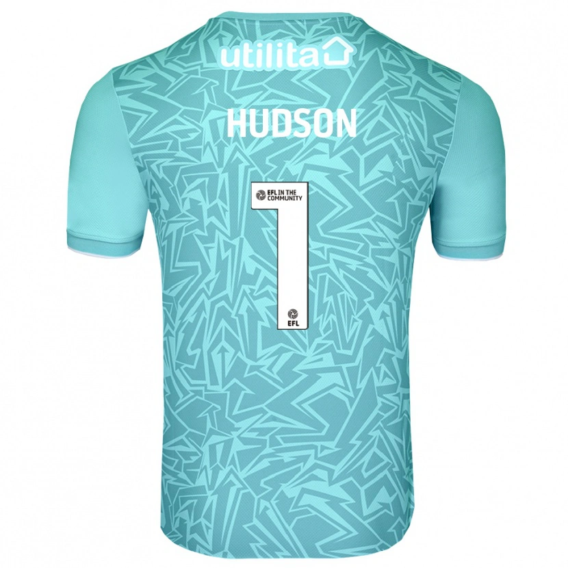 Danxen Kinderen Sarah Hudson #1 Lichtblauw Keepersshirt 2025/26 T-Shirt