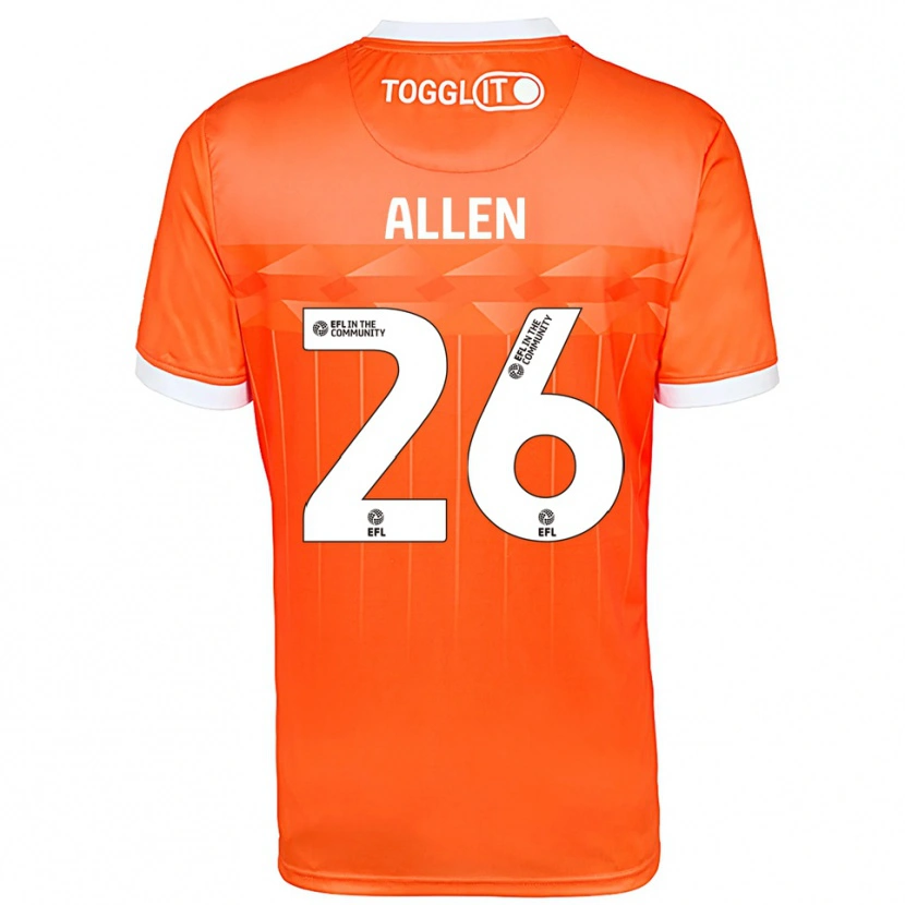 Danxen Kinderen Lauren Allen #26 Oranje Wit Keepersshirt 2025/26 T-Shirt