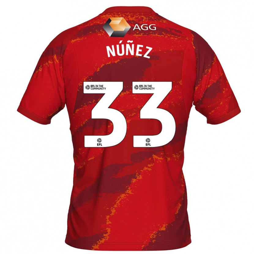 Danxen Kinderen Anthony Núñez #33 Rood Wit Keepersshirt 2025/26 T-Shirt