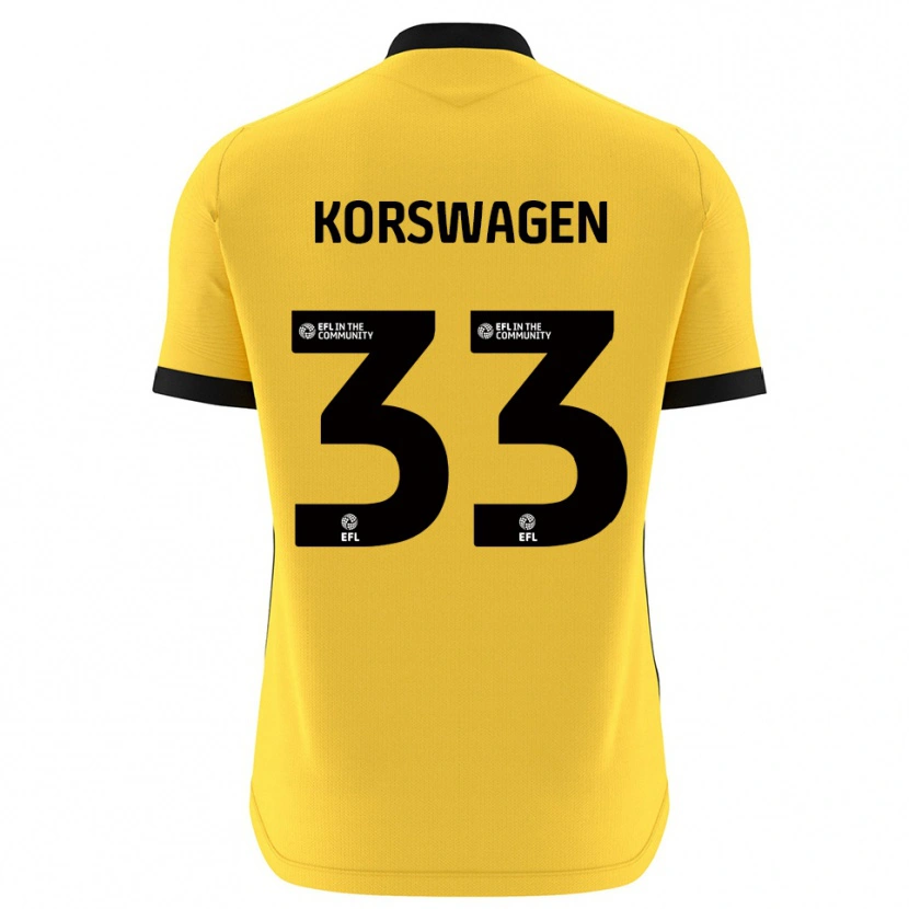 Danxen Kinderen Mattijis Korswagen #33 Geel Zwart Keepersshirt 2025/26 T-Shirt