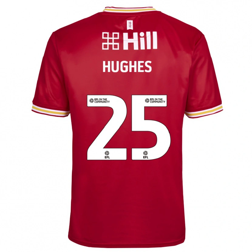 Danxen Kinderen Ben Hughes #25 Rood Wit Keepersshirt 2025/26 T-Shirt