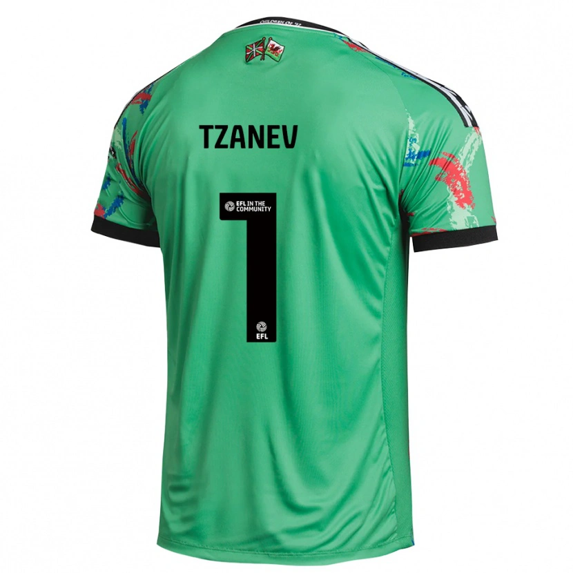 Danxen Kinderen Nik Tzanev #1 Groen Rood Keepersshirt 2025/26 T-Shirt