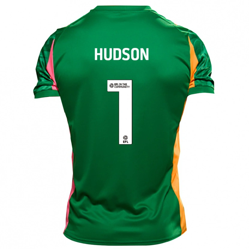 Danxen Kinderen Mathew Hudson #1 Groen Oranje Keepersshirt 2025/26 T-Shirt