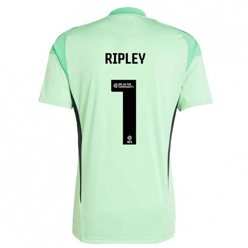 Danxen Kinderen Connor Ripley #1 Lichtgroen Zwart Keepersshirt 2025/26 T-Shirt