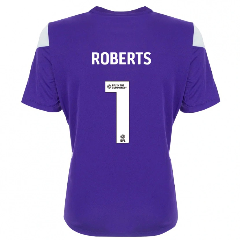 Danxen Kinderen Myles Roberts #1 Paars Wit Keepersshirt 2025/26 T-Shirt