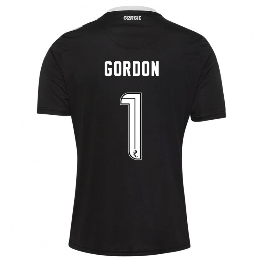 Danxen Kinderen Craig Gordon #1 Zwart Bordeaux Keepersshirt 2025/26 T-Shirt