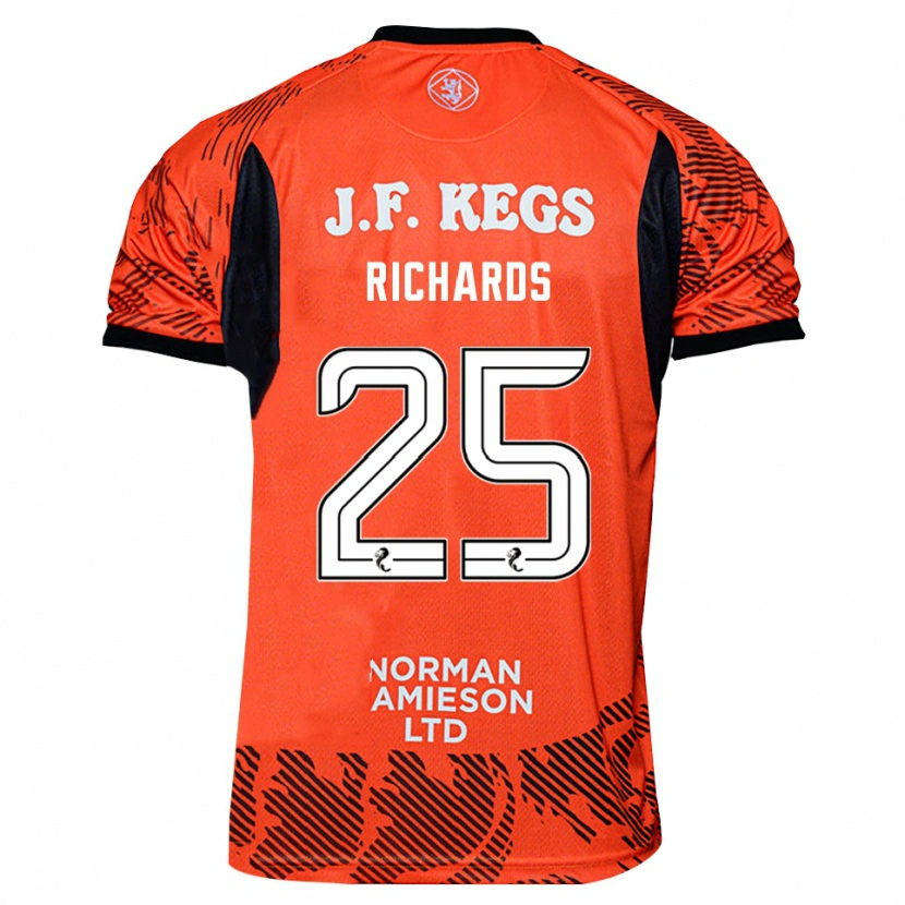 Danxen Kinderen Dave Richards #25 Oranje Zwart Keepersshirt 2025/26 T-Shirt