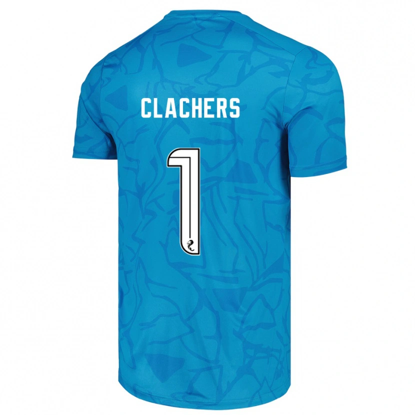 Danxen Kinderen Erin Clachers #1 Blauw Wit Keepersshirt 2025/26 T-Shirt