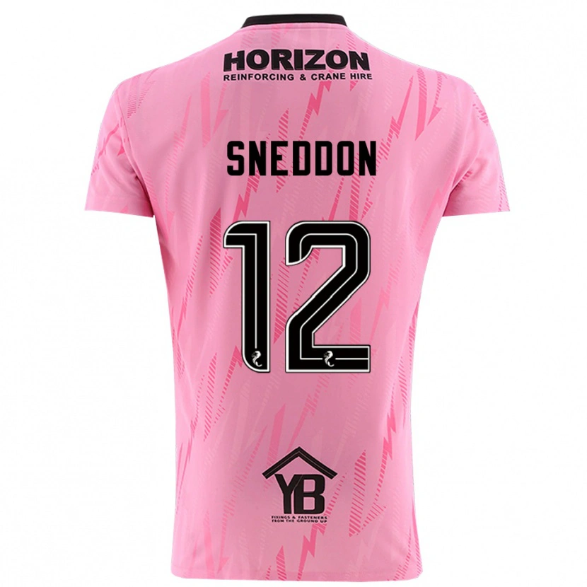 Danxen Kinderen Jamie Sneddon #12 Roze Zwart Keepersshirt 2025/26 T-Shirt