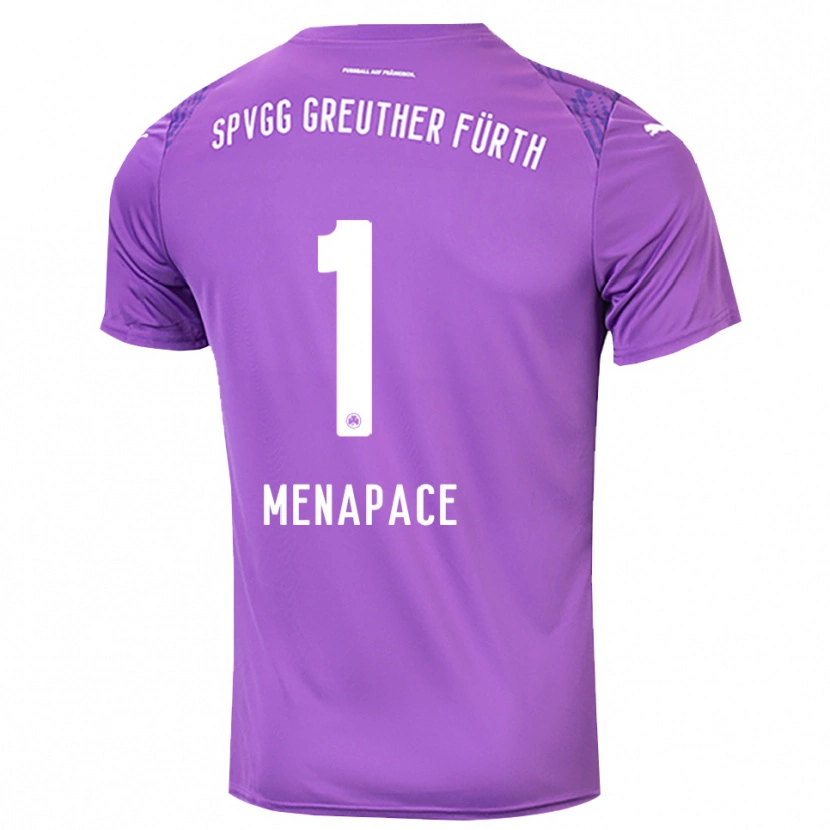 Danxen Kinderen Theo Menapace #1 Paars Wit Keepersshirt 2025/26 T-Shirt