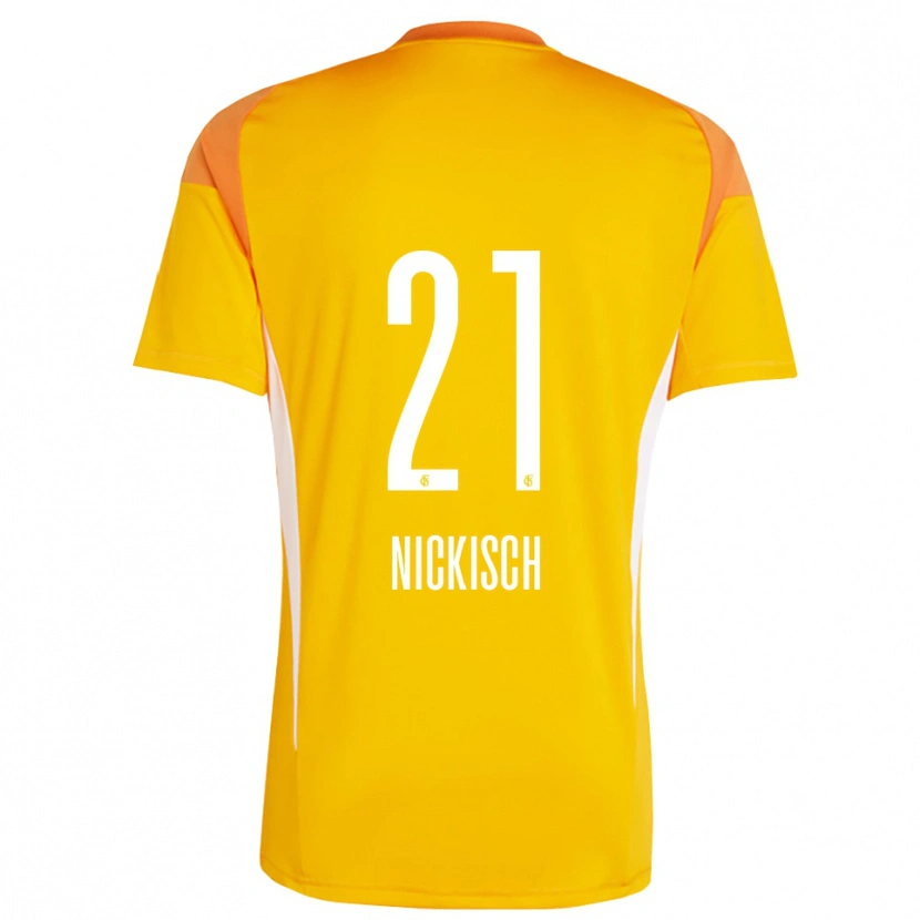 Danxen Kinderen Jonas Nickisch #21 Geel Oranje Keepersshirt 2025/26 T-Shirt