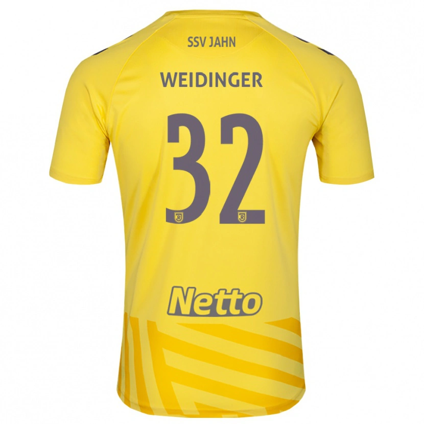 Danxen Kinderen Alexander Weidinger #32 Geel Grijs Keepersshirt 2025/26 T-Shirt