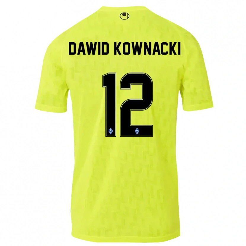 Danxen Kinderen Jakub Dawid Kownacki #12 Geel Zwart Keepersshirt 2025/26 T-Shirt
