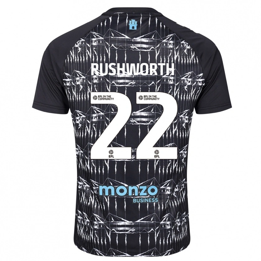 Danxen Kinderen Carl Rushworth #22 Zwart Blauw Keepersshirt 2025/26 T-Shirt