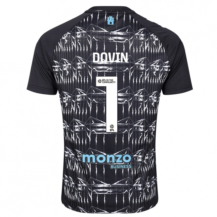 Danxen Kinderen Oliver Dovin #1 Zwart Blauw Keepersshirt 2025/26 T-Shirt