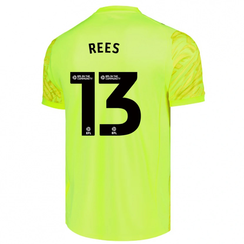 Danxen Kinderen Harvey Rees #13 Fluorescerend Groen Keepersshirt 2025/26 T-Shirt