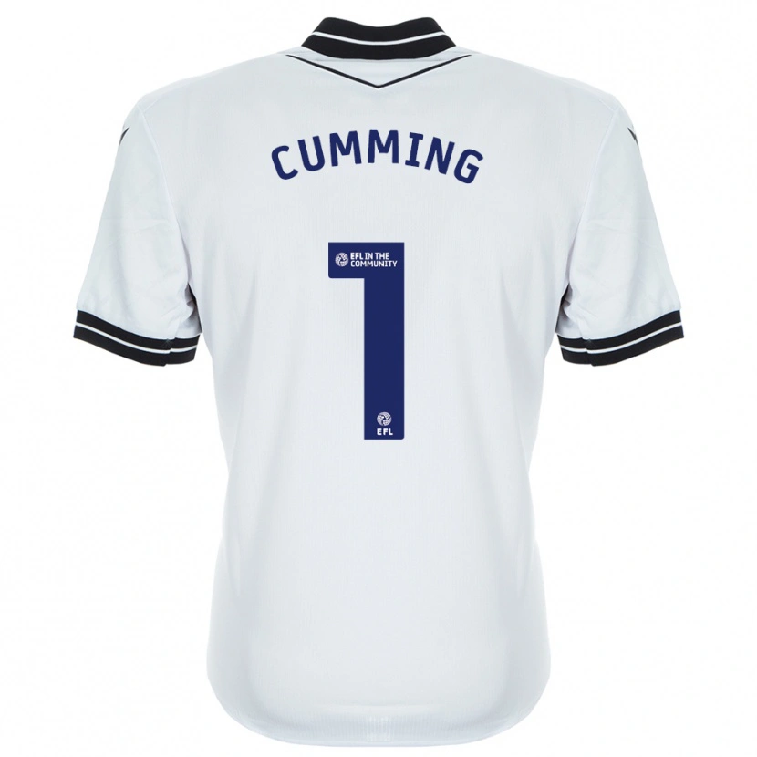 Danxen Kinderen Jamie Cumming #1 Wit Koninklijk Blauw Keepersshirt 2025/26 T-Shirt