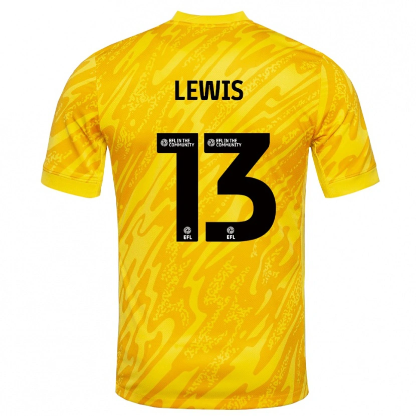 Danxen Kinderen Karl Lewis #13 Geel Zwart Keepersshirt 2025/26 T-Shirt