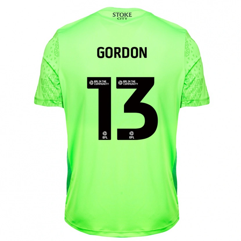 Danxen Kinderen Jonathon Gordon #13 Groen Zwart Keepersshirt 2025/26 T-Shirt