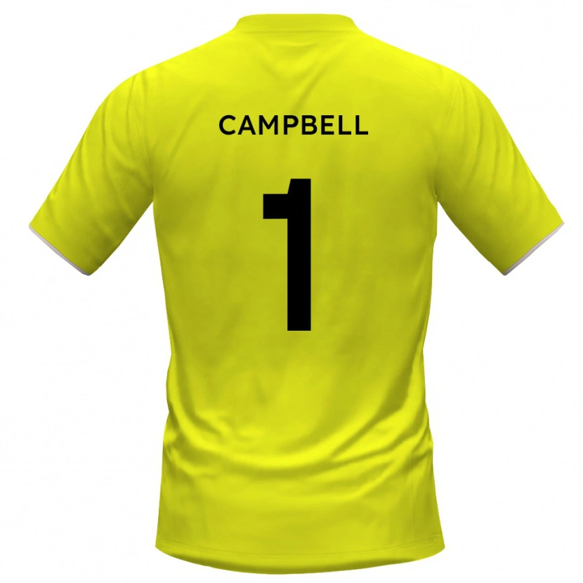 Danxen Kinderen Maison Campbell #1 Geel Zwart Keepersshirt 2025/26 T-Shirt