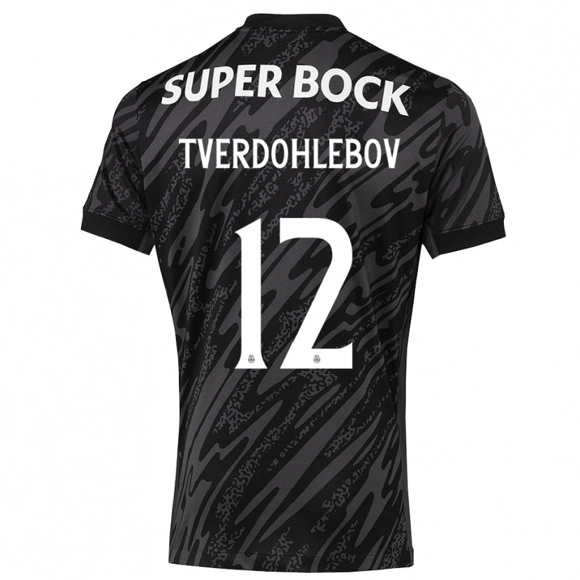 Danxen Kinderen Alex Tverdohlebov #12 Grijs Zwart Wit Keepersshirt 2025/26 T-Shirt