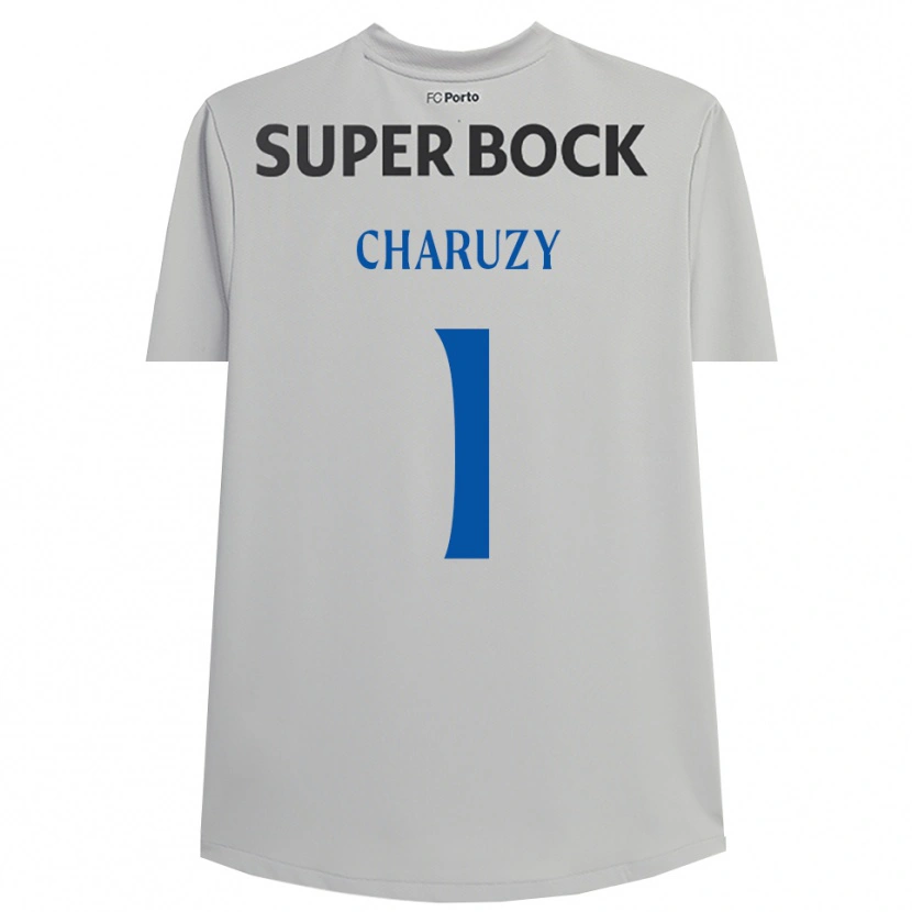 Danxen Kinderen Hubert Charuzy #1 Lichtgrijs Zwart Keepersshirt 2025/26 T-Shirt