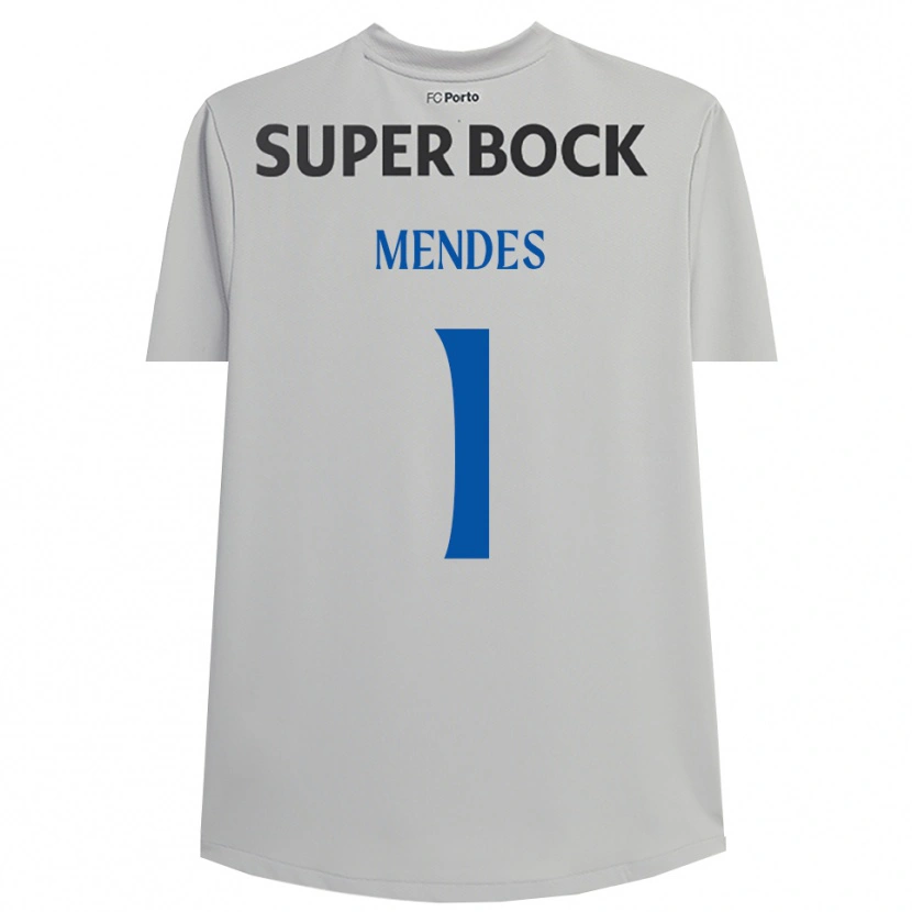 Danxen Kinderen Francisco Mendes #1 Lichtgrijs Zwart Keepersshirt 2025/26 T-Shirt