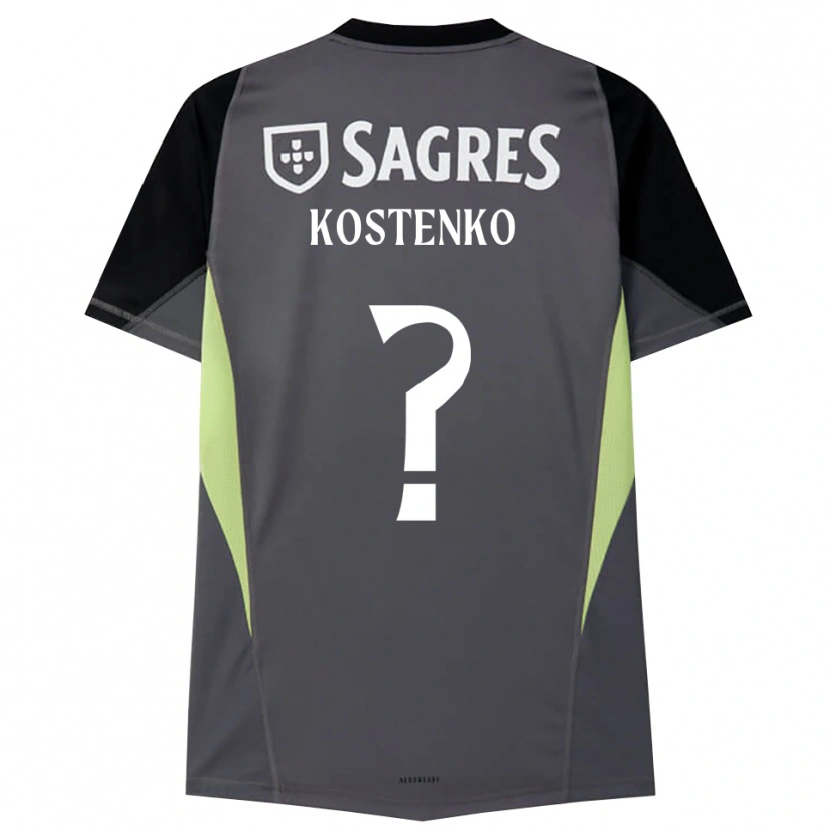 Danxen Kinderen Igor Kostenko #0 Donkergrijs Zwart Keepersshirt 2025/26 T-Shirt