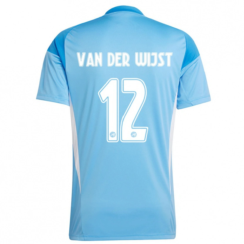 Danxen Kinderen Giovanni van der Wijst #12 Lichtblauw Wit Keepersshirt 2025/26 T-Shirt