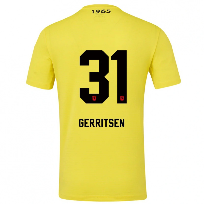 Danxen Kinderen Yannick Gerritsen #31 Geel Zwart Keepersshirt 2025/26 T-Shirt
