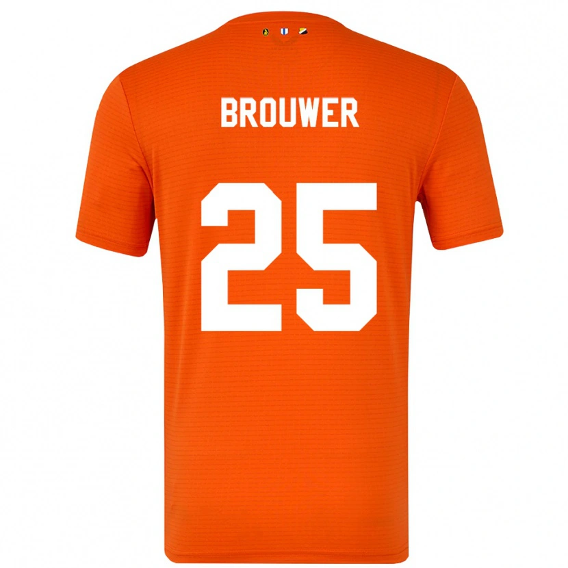 Danxen Kinderen Michael Brouwer #25 Oranje Zwart Keepersshirt 2025/26 T-Shirt